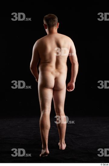 Whole Body Back Man White Nude Chubby Walking Studio photo references