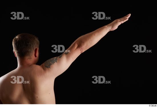 Arm Back Man White Nude Chubby Studio photo references