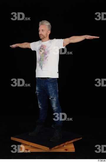 Lutro blue jeans casual dressed standing t poses white t shirt whole body  jpg