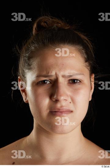 Serina Gomez  disgust emotion front view head  jpg