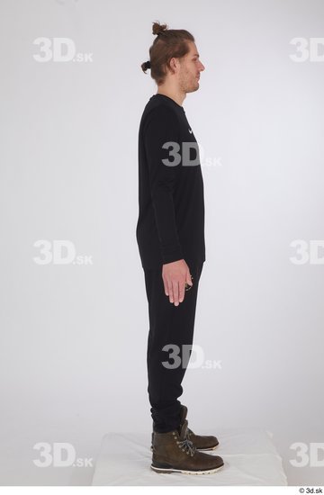 Whole Body Man White Sports Shoes Shirt Slim Standing Studio photo references