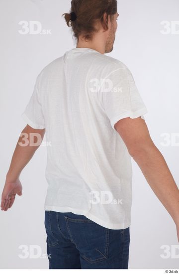 Upper Body Man White Casual Shirt Slim Studio photo references