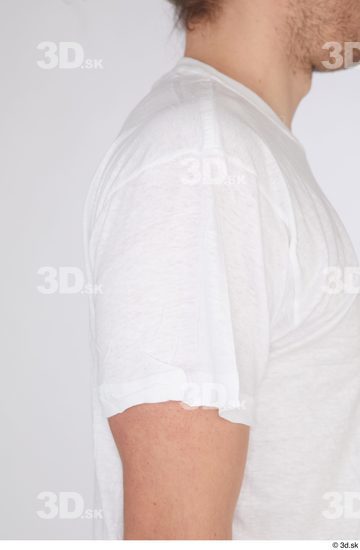 Arm Upper Body Man White Casual Shirt Slim Studio photo references