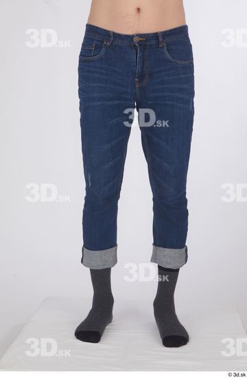 Leg Man White Casual Jeans Slim Studio photo references