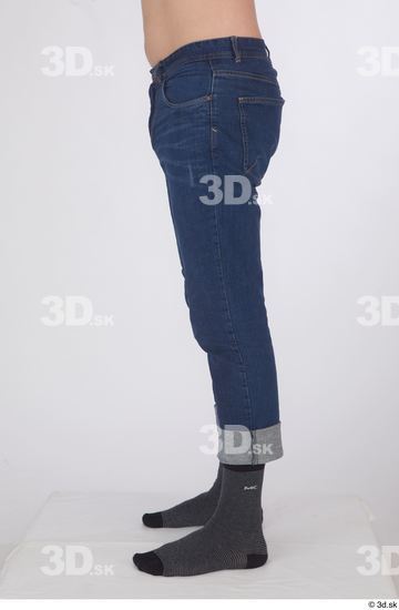 Leg Man White Casual Jeans Slim Studio photo references