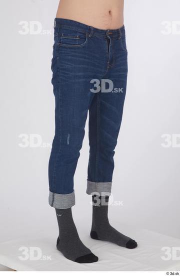 Leg Man White Casual Jeans Slim Studio photo references