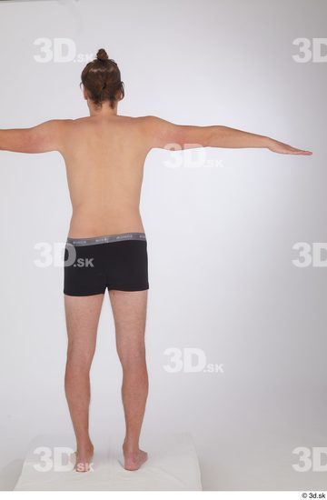 Whole Body Man T poses White Underwear Slim Standing Studio photo references