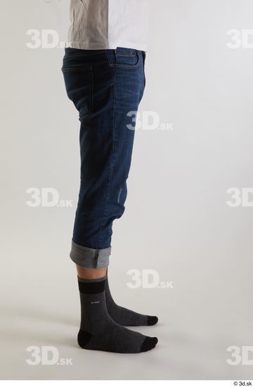 Leg Man White Casual Jeans Slim Studio photo references