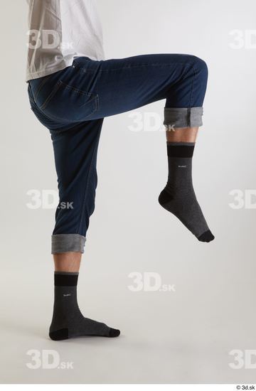 Leg Man White Casual Jeans Slim Studio photo references
