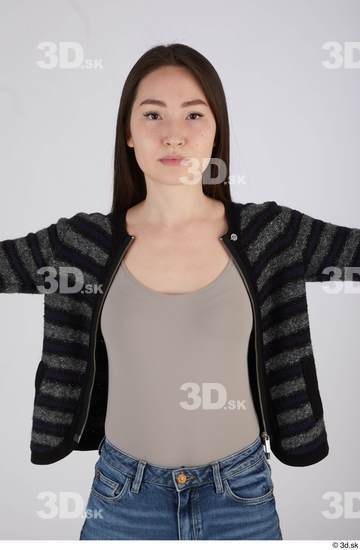 Upper Body Woman Asian Casual Slim Street photo references