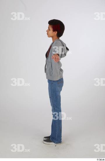 Whole Body Woman T poses Black Casual Slim Standing Street photo references