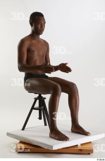 Man Black Slim Male Studio Poses