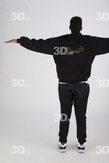 Whole Body Man T poses Black Standing Street photo references