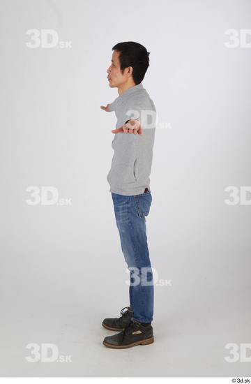 Whole Body Man T poses Asian Casual Slim Standing Street photo references