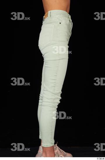 Leg Woman White Casual Jeans Slim Studio photo references