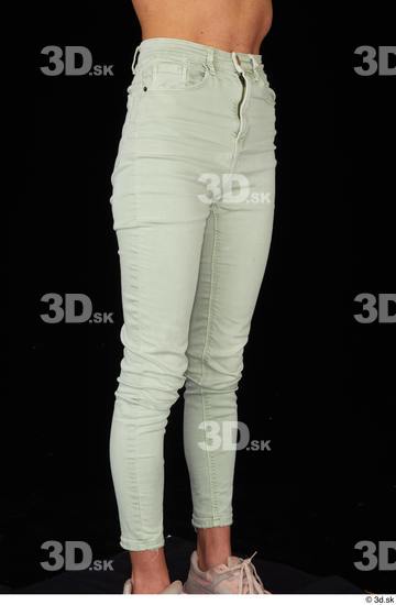 Woman White Casual Jeans Slim Studio photo references