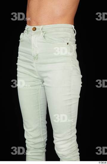 Thigh Woman White Casual Jeans Slim Studio photo references