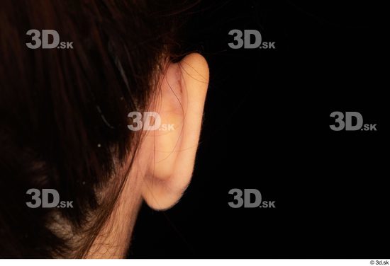 Ear Woman White Slim Studio photo references