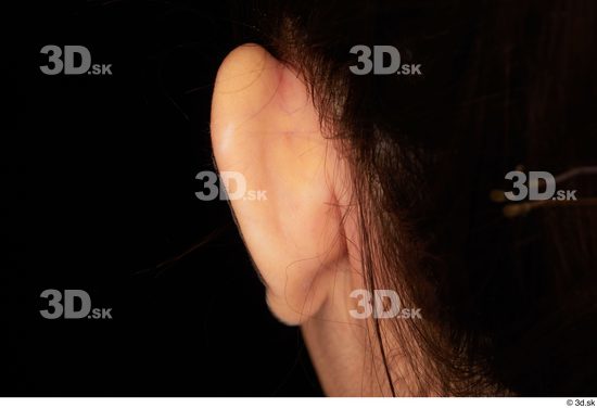 Ear Woman White Slim Studio photo references