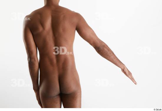 Arm Back Man Black Nude Slim Studio photo references