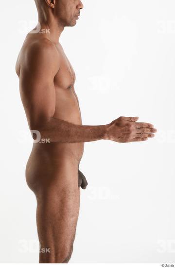 Arm Man Black Nude Slim Studio photo references