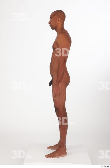 Whole Body Man Black Nude Slim Standing Studio photo references