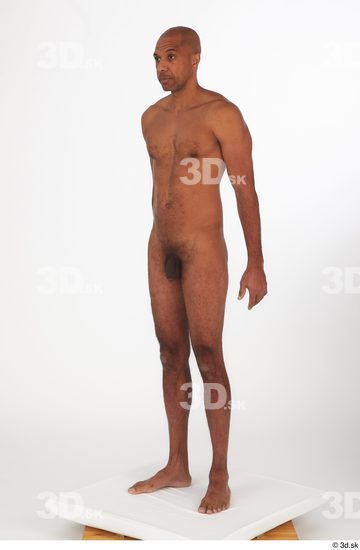 Whole Body Man Black Nude Slim Standing Studio photo references