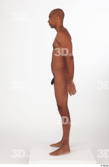 Whole Body Man Black Nude Slim Standing Studio photo references