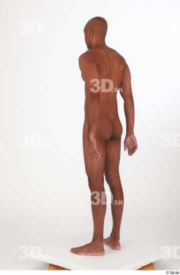 Whole Body Man Black Nude Slim Standing Studio photo references