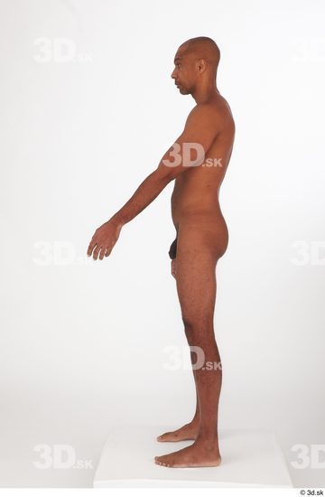 Whole Body Man Black Nude Slim Standing Studio photo references