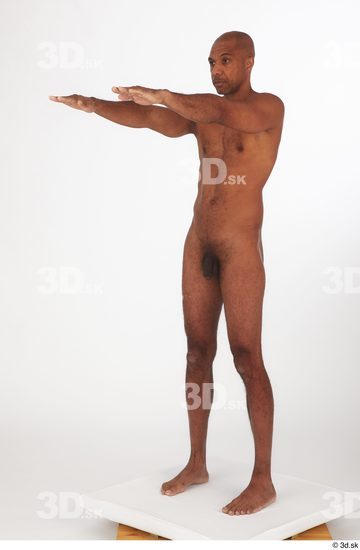 Whole Body Man Black Nude Slim Standing Studio photo references