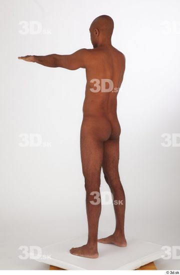 Whole Body Man Black Nude Slim Standing Studio photo references