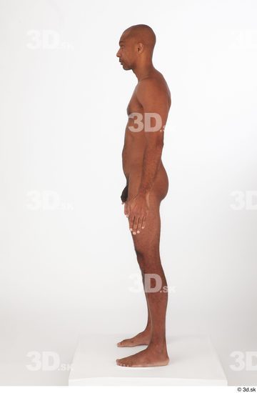 Whole Body Man Black Nude Slim Standing Studio photo references