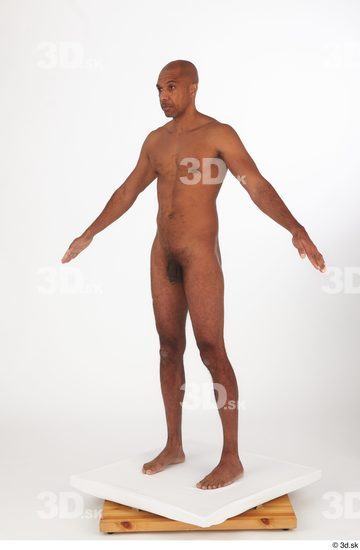 Whole Body Man Black Nude Slim Standing Studio photo references