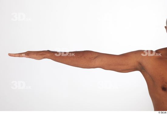 Arm Man Black Nude Slim Studio photo references