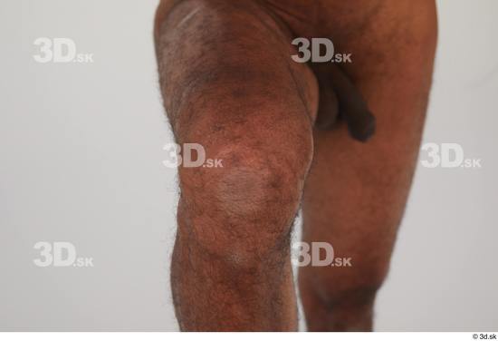 Knee Man Black Nude Slim Studio photo references