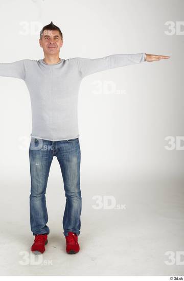 Whole Body Man T poses White Casual Slim Standing Street photo references