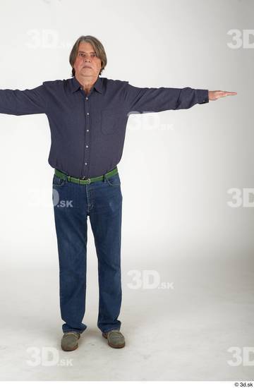 Whole Body Man T poses White Casual Chubby Standing Street photo references