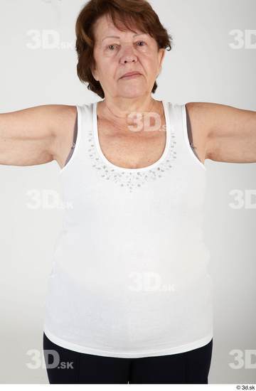 Upper Body Woman White Casual Chubby Street photo references