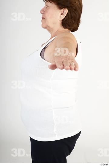 Upper Body Woman White Casual Chubby Street photo references