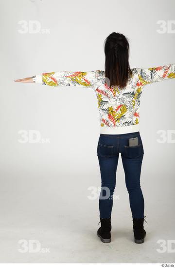 Whole Body Woman T poses Asian Casual Slim Standing Street photo references