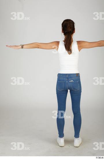 Whole Body Woman T poses Asian Casual Slim Standing Street photo references