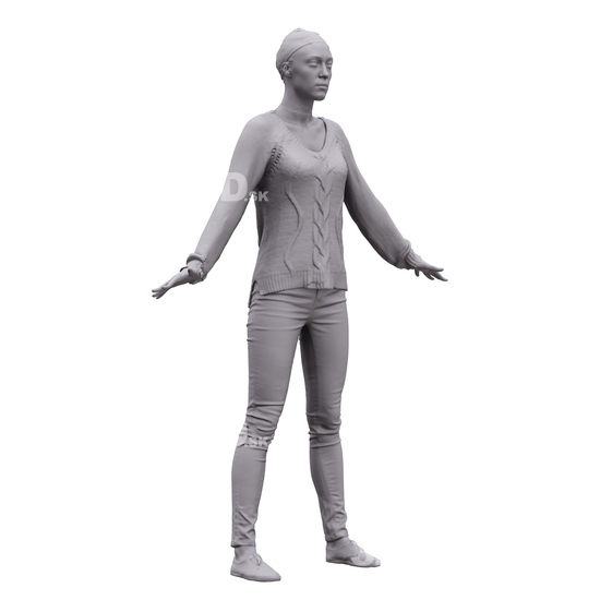 Woman White 3D Artec Bodies