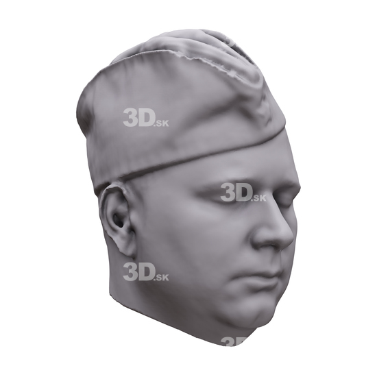 Man White Army 3D Artec Heads
