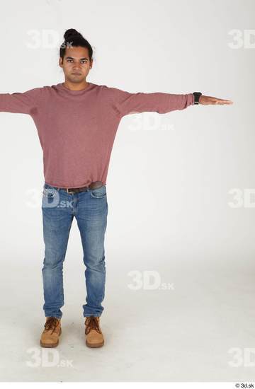 Whole Body Man T poses Asian Casual Slim Standing Street photo references