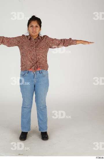 Whole Body Woman T poses Casual Chubby Standing Street photo references