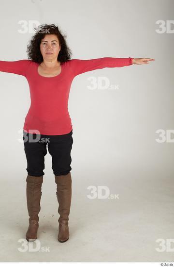 Whole Body Woman T poses Casual Slim Standing Street photo references