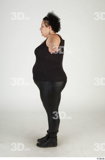 Whole Body Woman T poses Casual Chubby Standing Street photo references