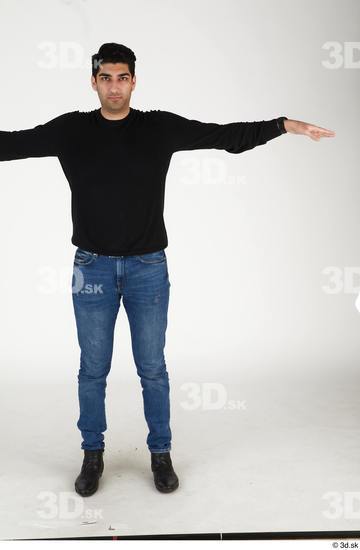 Whole Body Man T poses Casual Slim Standing Street photo references