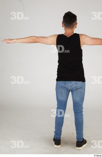 Whole Body Man T poses Casual Slim Standing Street photo references